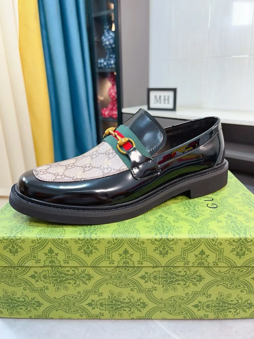 Men's men's shoes💰560🌹🌹Niuli [GUCCI] Formal men's leather shoes [strong][strong][strong] New model coming ~ original quality ☺The upper is imported from Italy with open edges, the leather is soft and delicate, and the wear-resistant and non-slip combination outsole is dignified and domineering, and the luxury charm is unobstructed! The natural and free nouveau riche leads the trend. Code number: 38-44